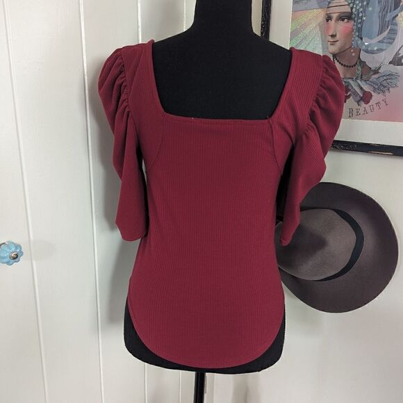 We the Free Free People Puff Sleeve Fairy Whimsigoth Boho Preppy Romantic Top M - Picture 6 of 10